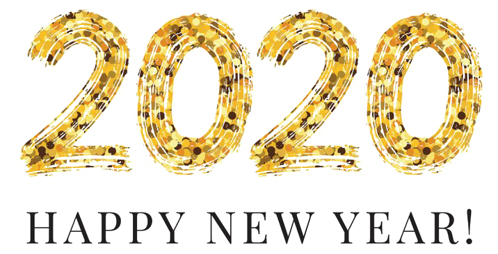 Happy New Year 2020 Png (white)