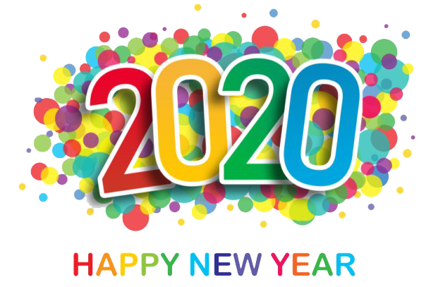 Happy New Year 2020 Transparent (greenish blue, teal, green, white)