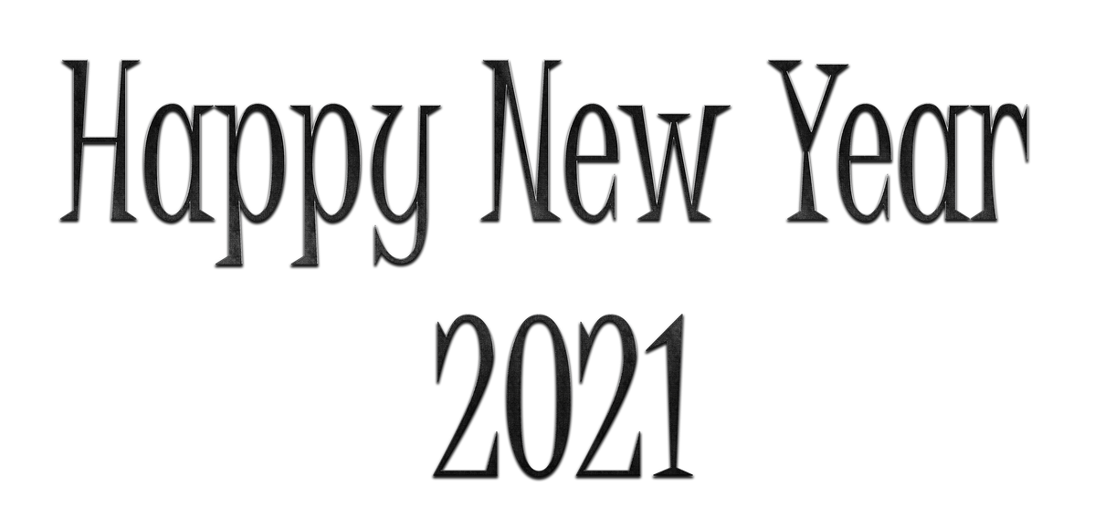 Happy New Year 2021 Png Clipart (black)