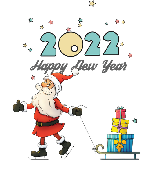 Happy New Year 2022 Png Pic (black, silver, pink)