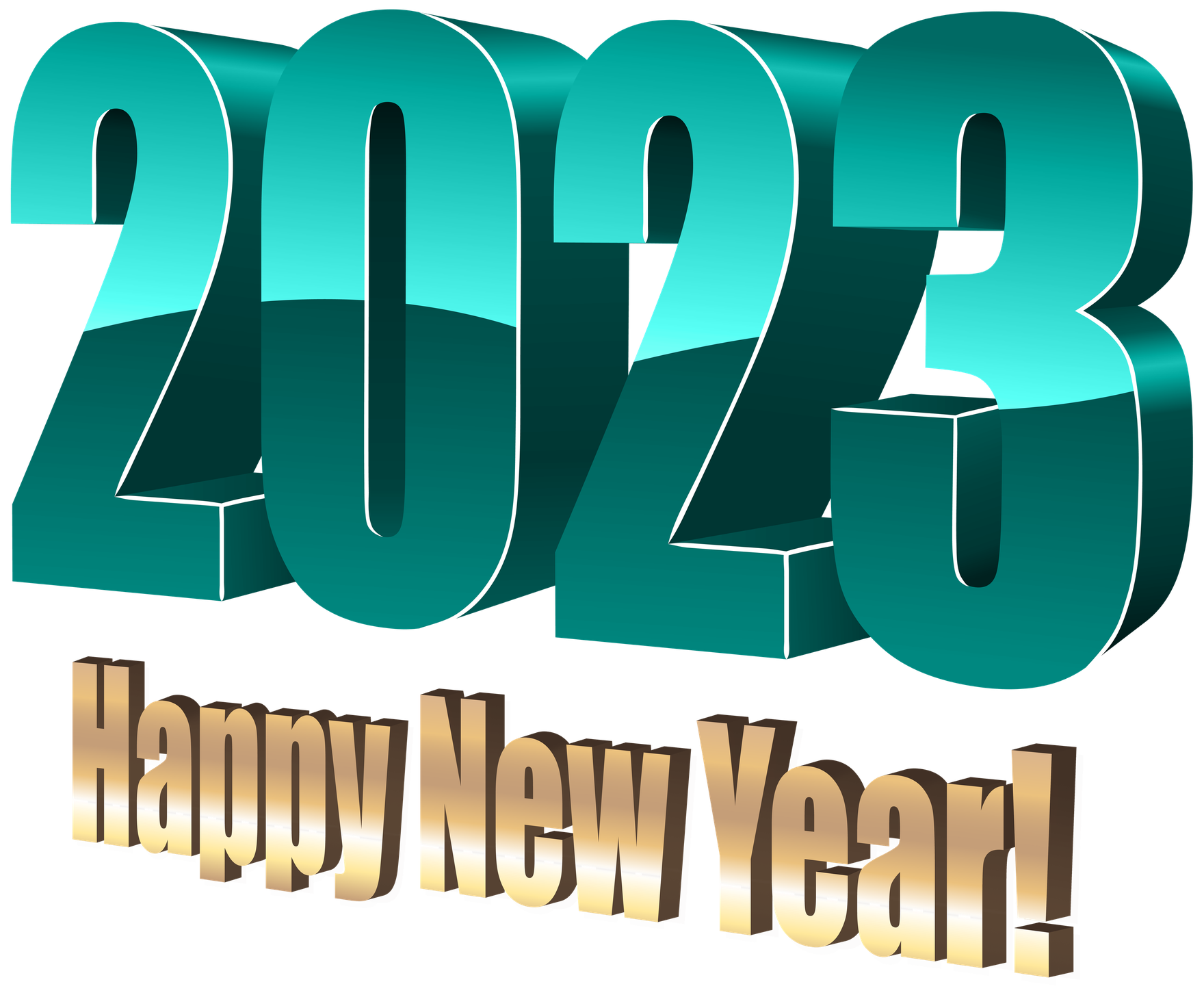 Happy New Year 2023 Png Image (black, teal, green)