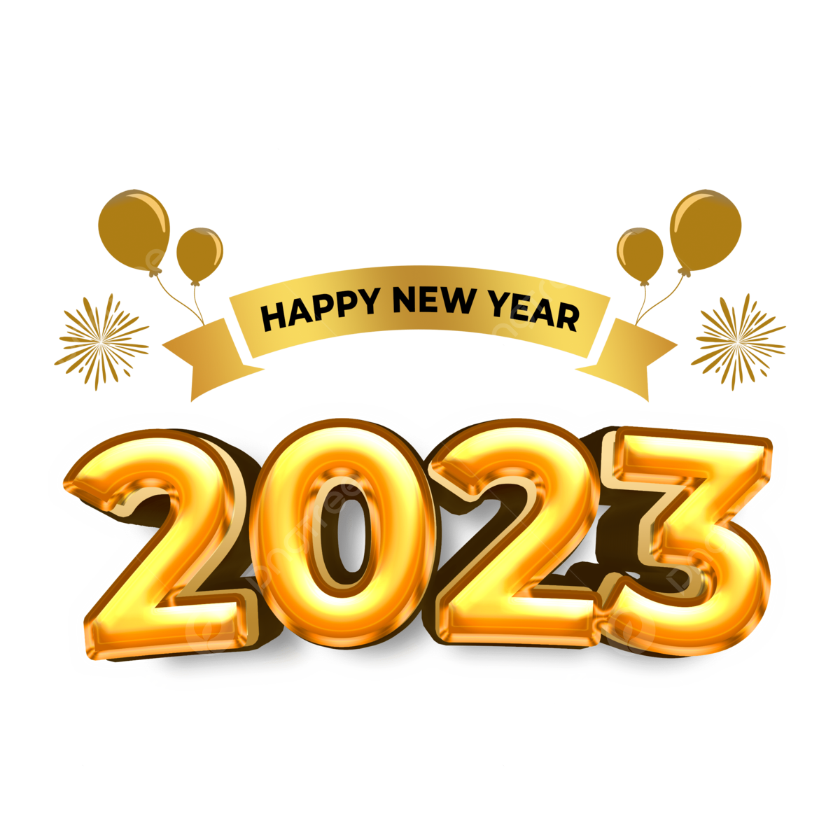 Happy New Year 2023 Png Photos (chocolate, black, white, silver)