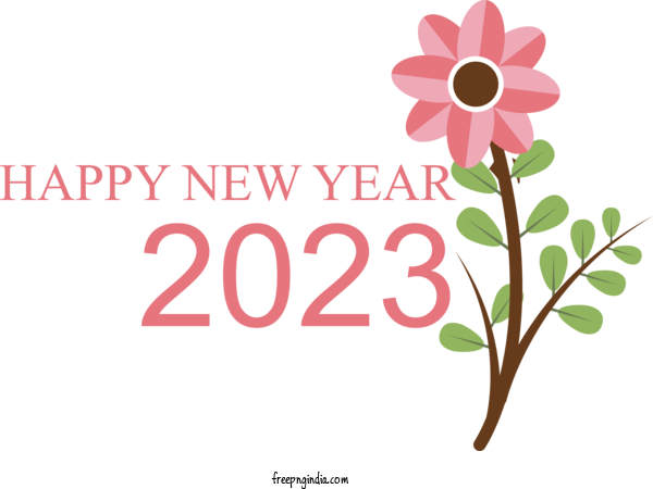 Happy New Year 2023 Png Picture (black, salmon, white, silver)