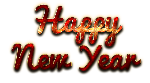 Happy New Year Letter Png Clipart (black, maroon, salmon)