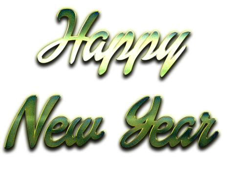 Happy New Year Letter Png File (black, white)