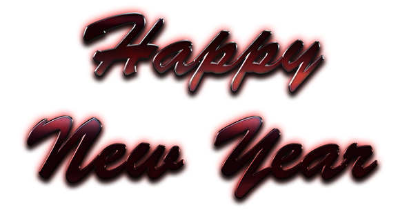 Happy New Year Letter Png Free Download (black, red)