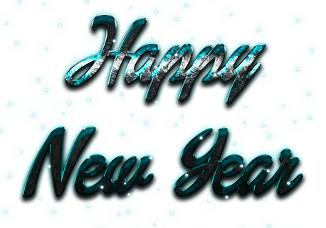 Happy New Year Letter Png Image (black, white)