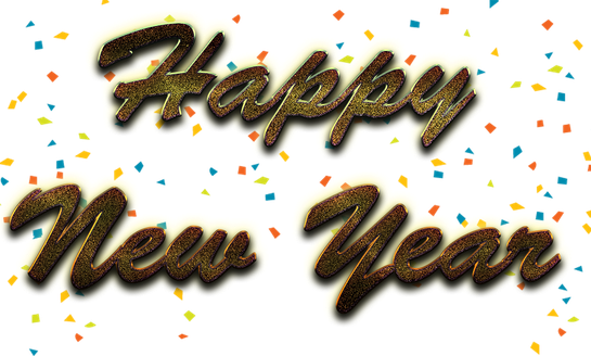 Happy New Year Letter Png Photos (black, beige)