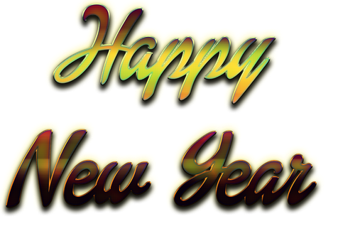 Happy New Year Letter Transparent Background (black, beige)