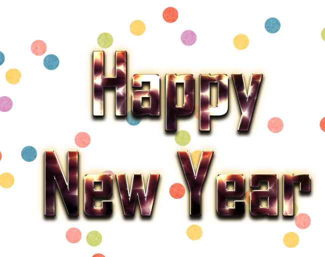 Happy New Year Word Transparent (mint, black, beige, salmon, pink)