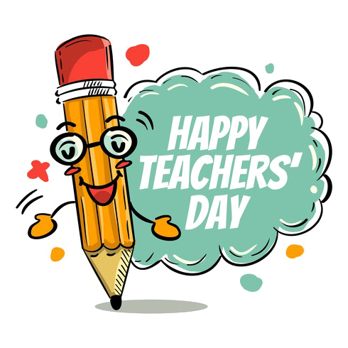 Happy Teachers Day Png Clipart (silver, white)