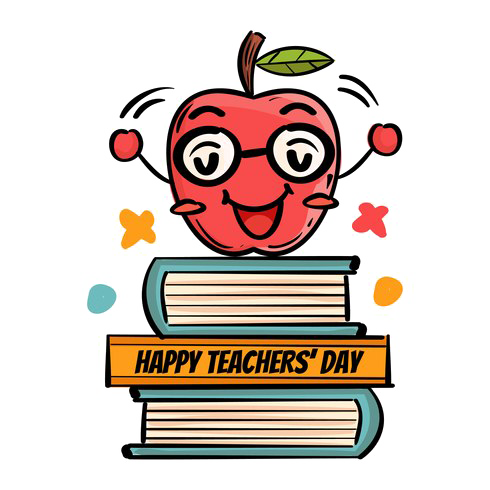 Happy Teachers Day Png Photos (salmon, black, white)