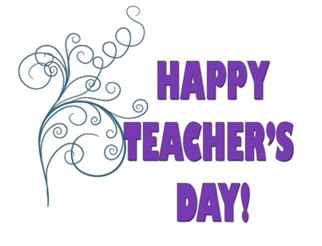 Happy Teachers Day Png Pic (purple, white)