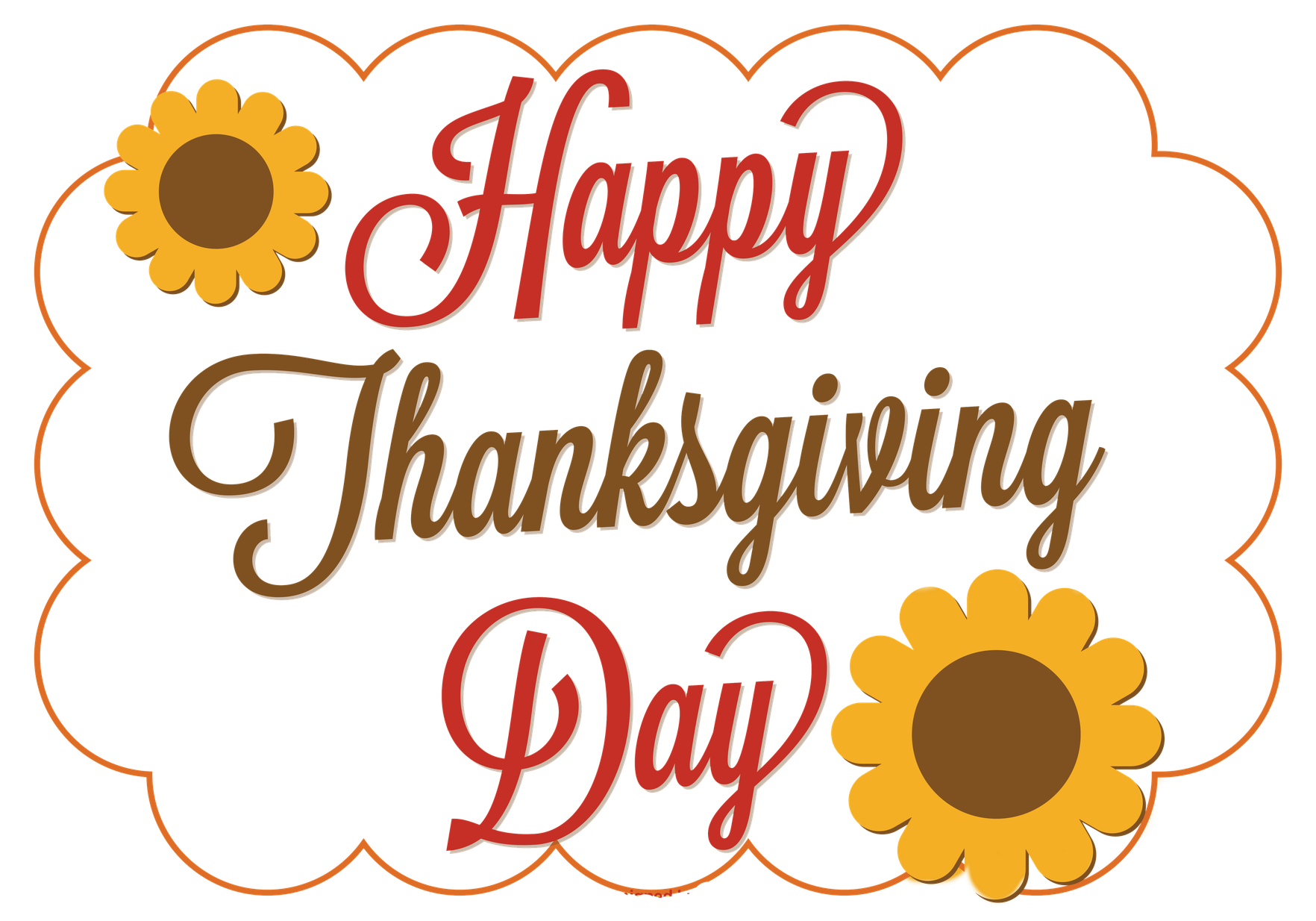 Happy Thanksgiving Png Cutout (black, olive, orange)