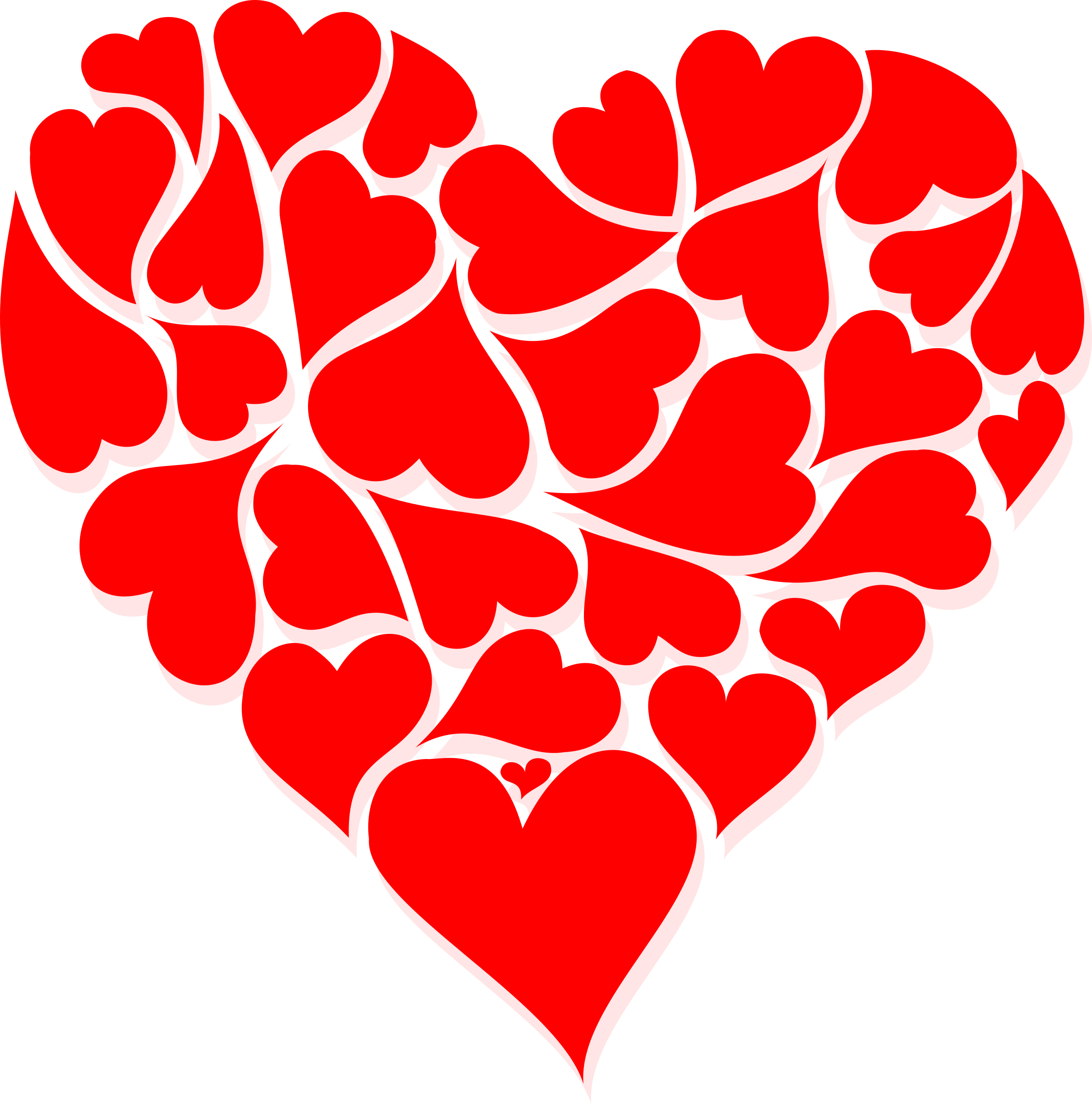 Happy Valentines Day Heart Png File (black, red, white)