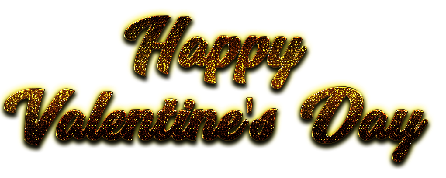 Happy Valentines Day Word Png Image (black, yellow)