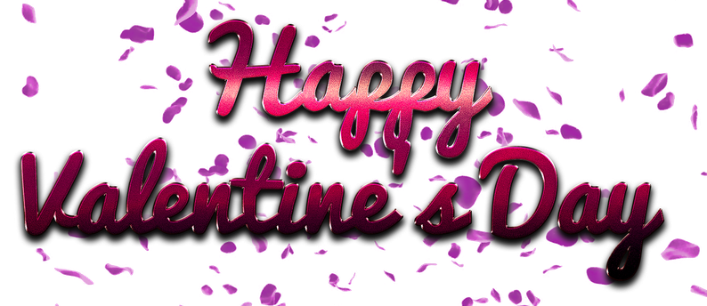 Happy Valentines Day Word Png (black, white)