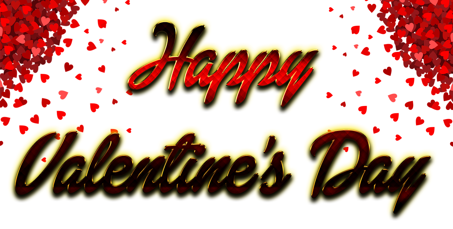 Happy Valentines Day Word Transparent (white, black, lavender, red, silver)