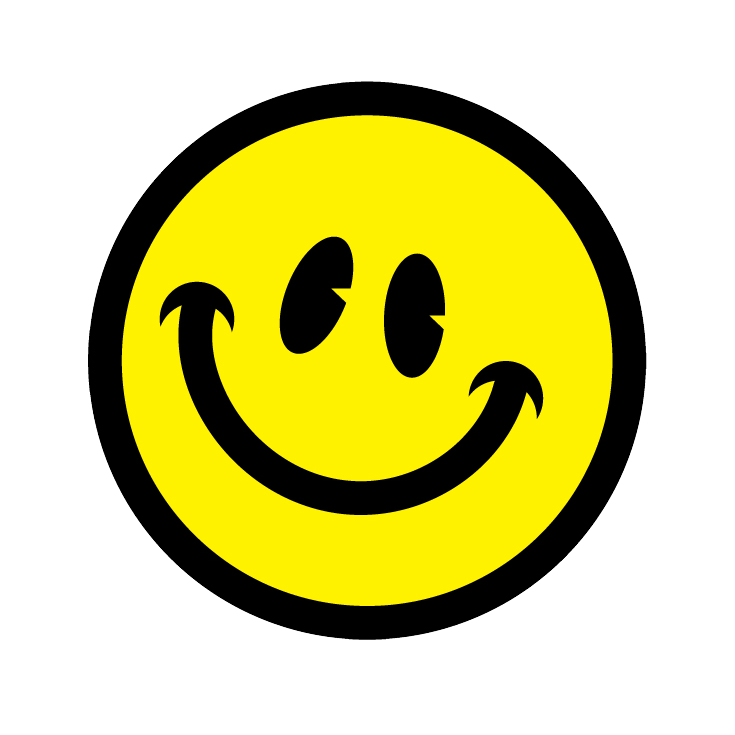 Happy Yellow Smiley Png (yellow, black, white)