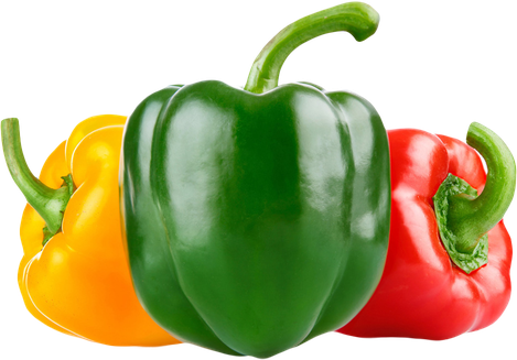 Capsicum Bell Pepper Png (black, orange, green)