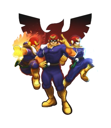 Captain Falcon Transparent Background (white, black, indigo, maroon)