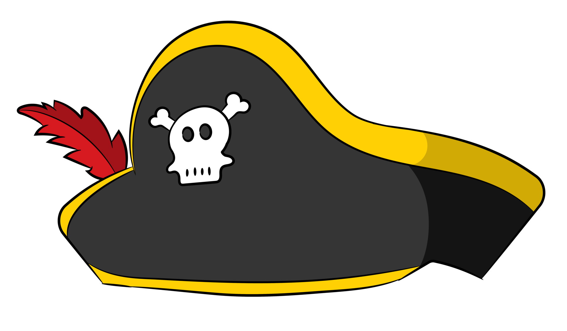 Captain Hat Png Image File (gold, black, orange, white)