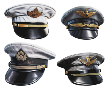 Captain Hat Png Image Hd (black)