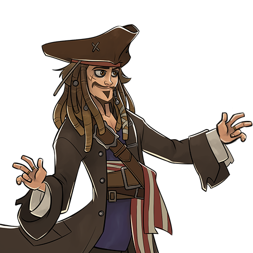 Captain Jack Sparrow Png Clipart (black, white, maroon, gray)