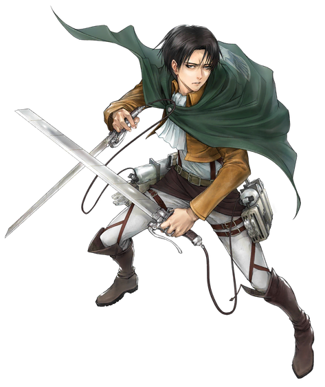 Captain Levi Ackerman Transparent Background (black)