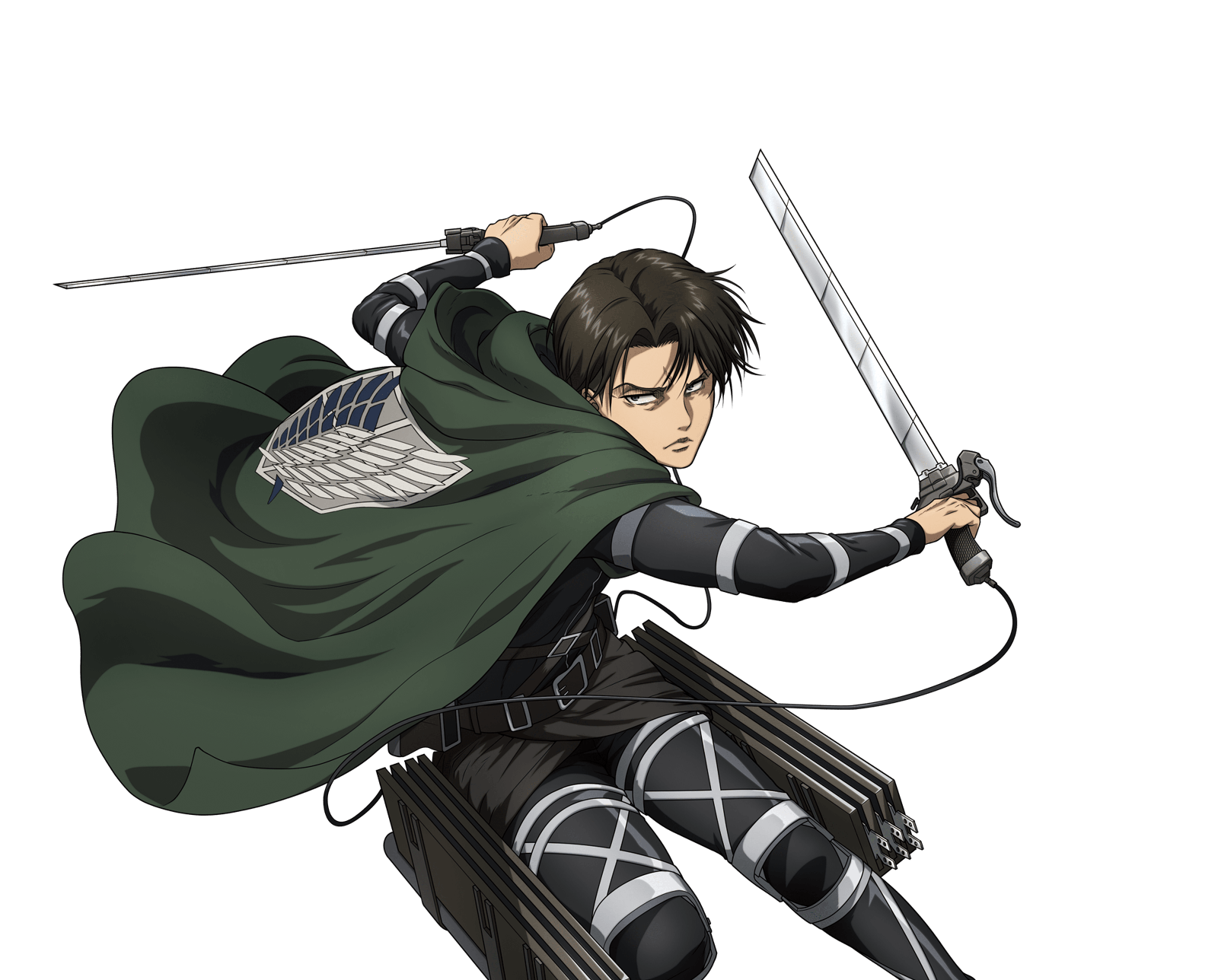 Captain Levi Ackerman Transparent Png (gray, green, indigo)