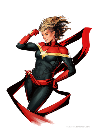 Captain Marvel Png Transparent Image (black)