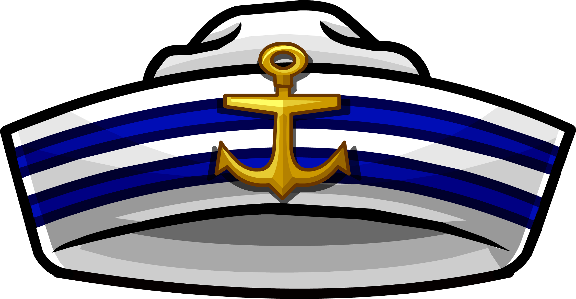 Captain Navy Cap Png Image (black, white, silver, gray)