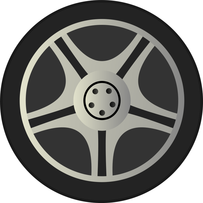 Car Wheel Vector Png Image (black)