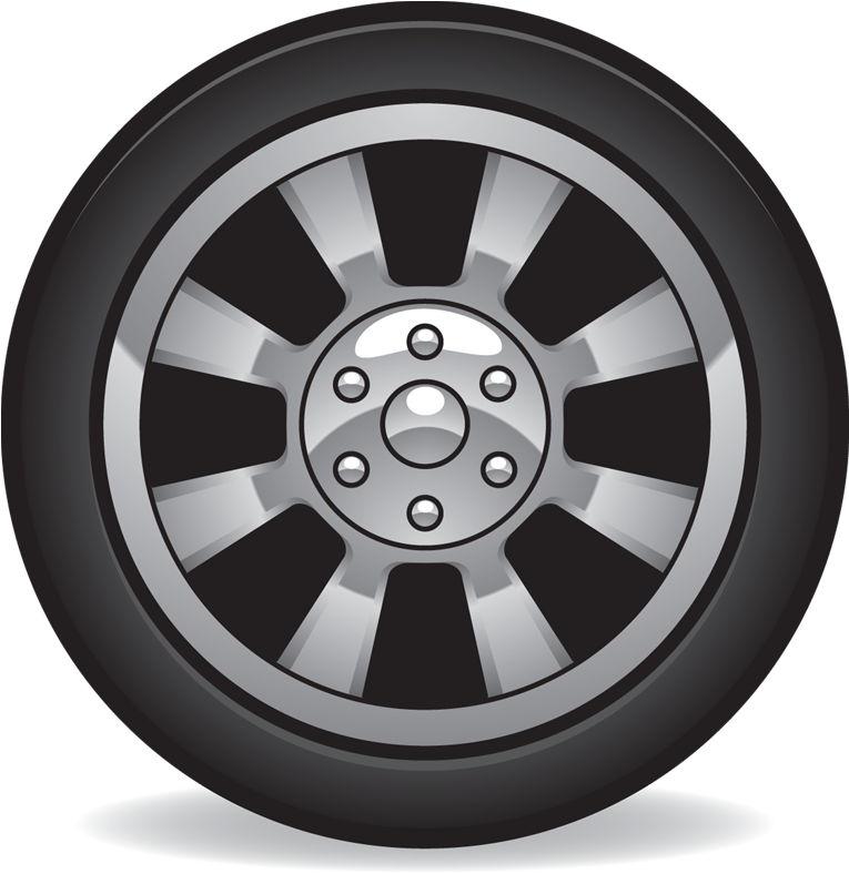 Car Wheel Vector Transparent Png (black)