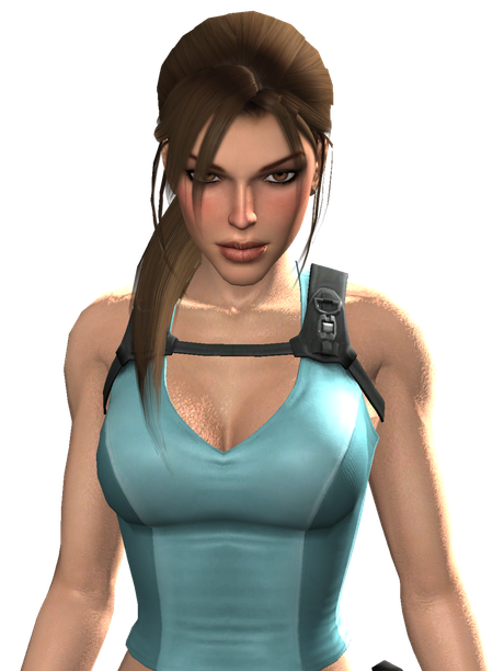 Lara Croft Png Pic (salmon, black, gray, white)