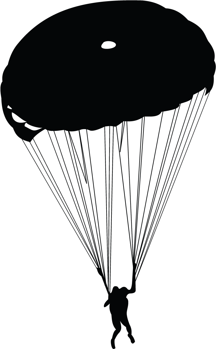 Parachuting Png Photo (black)