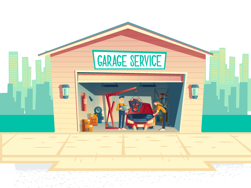 Garage No Background (teal, black, silver, beige, pink)