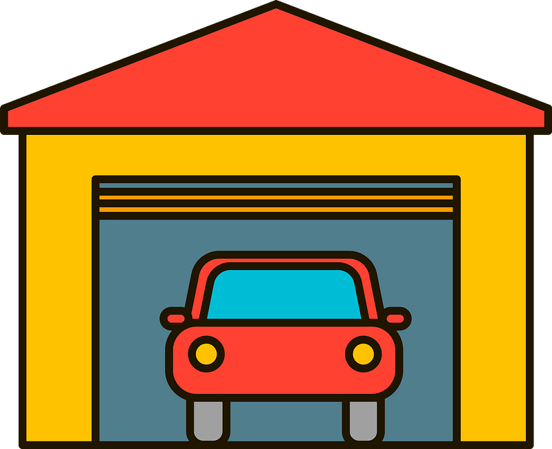 Garage Png (chocolate, gold, gray, black, greenish blue)