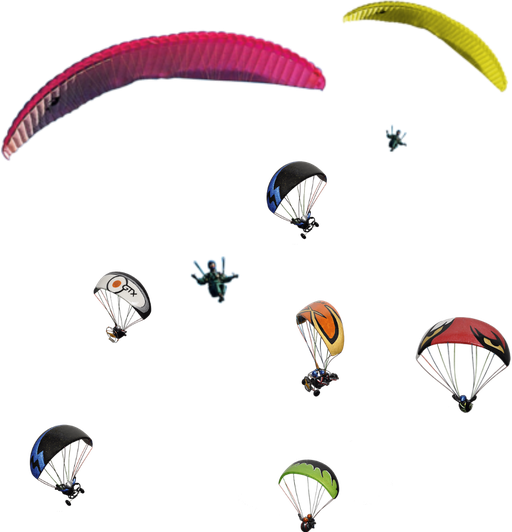 Paragliding Png Isolated Image (black)