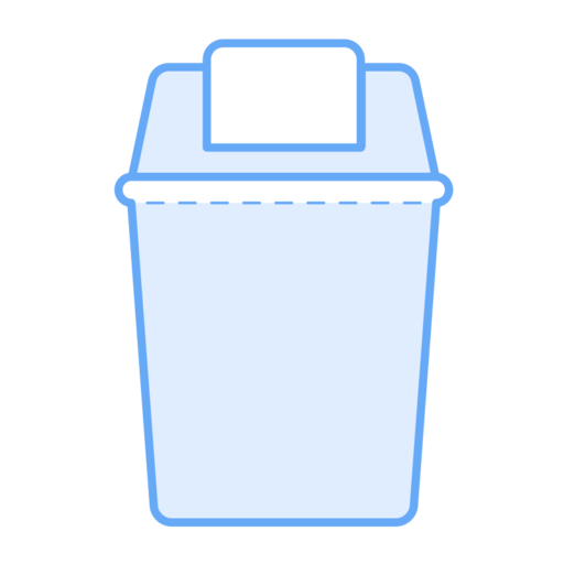 Garbage Can Free Png Icon (silver, white, lavender, black)