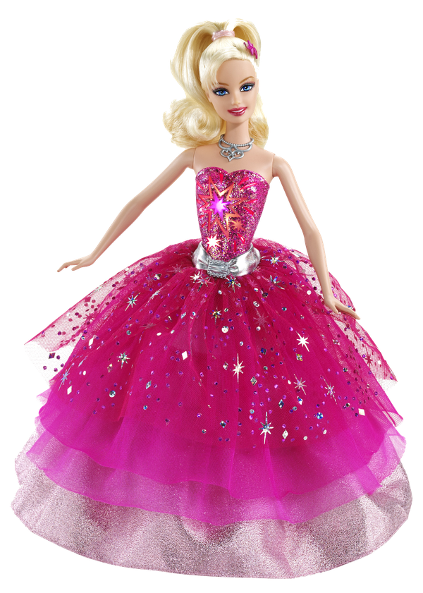 Barbie Doll Princess Pink Gown Png (black, purple, gray, silver)