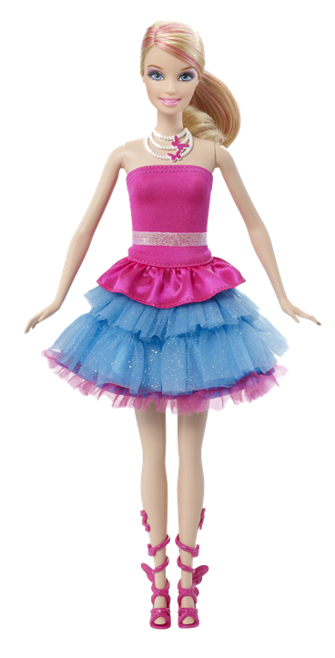 Barbie Doll Smiling Png (salmon, black, silver)