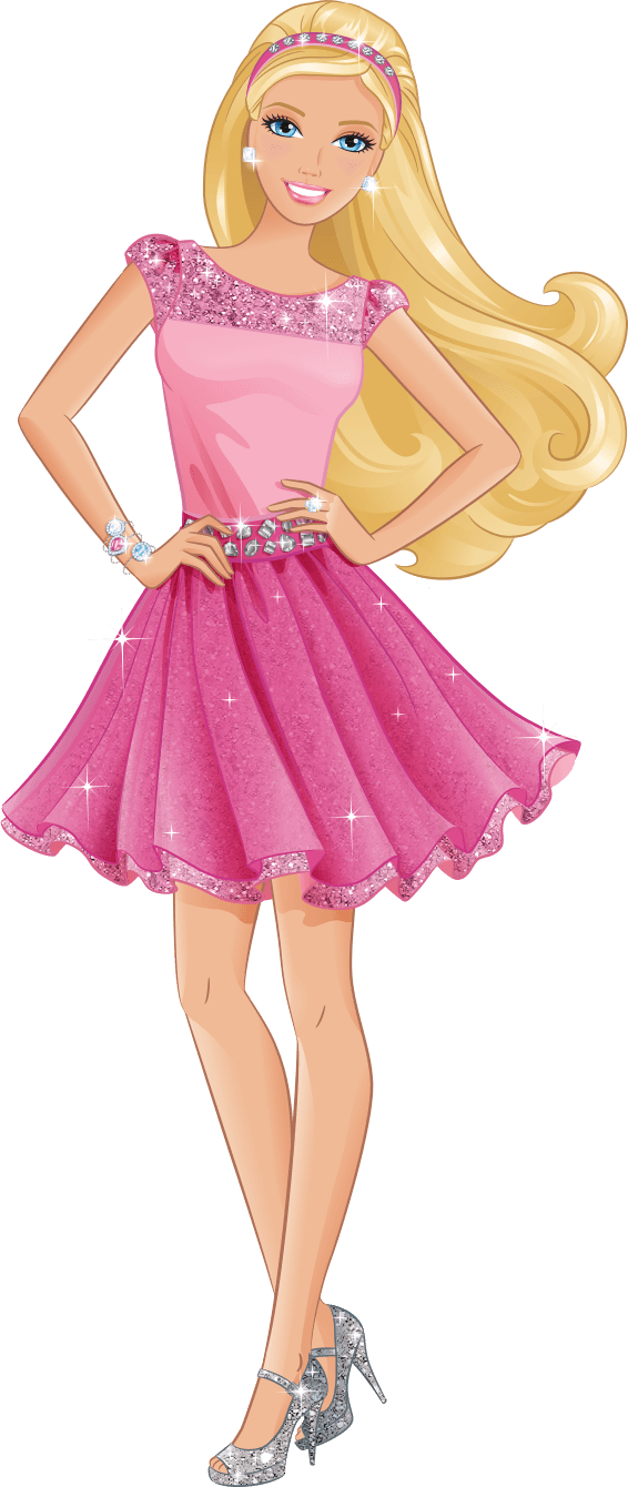 Barbie Doll Vector Png (salmon, pink, black)