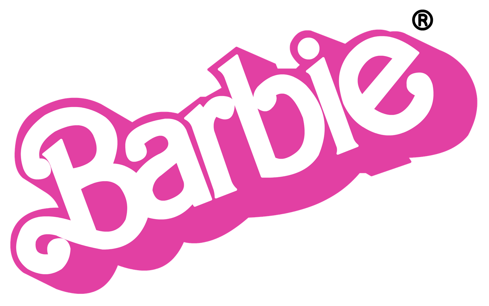 Barbie Logo Png Pic (white, salmon, black)