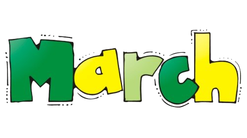 March Month Png File (green, white, yellow, silver)