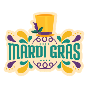 Mardi Gras Logo Png Isolated Pic (beige, black, orange)