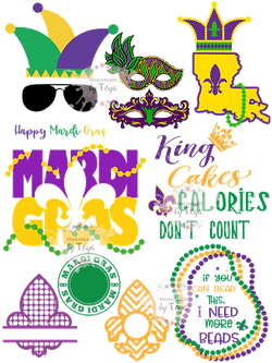 Mardi Gras Vector Png Transparent (indigo, gold, black, teal, purple)