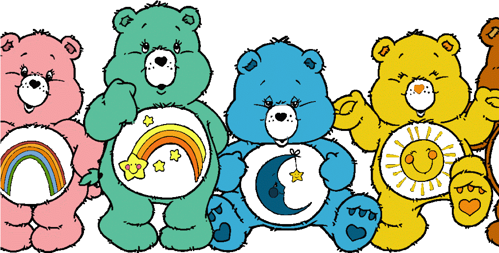 Care Bears Png Image (greenish blue, black, gold, pink, gray)