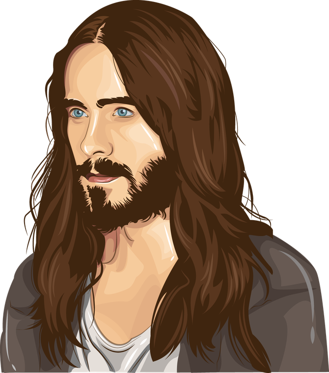 Jared Leto Transparent Png (gray, maroon, black, salmon)