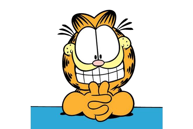 Garfield Png Image (greenish blue, orange, white, lavender, black)